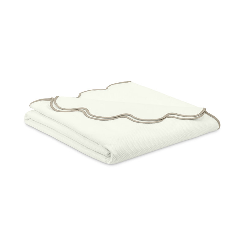 Honeycomb 100% Cotton Coverlet, California King Coverlet / Bedspread, Ivory/Candlelight