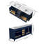 Meuble-lavabo double Felix 84'' entièrement assemblé avec comptoir et dosseret en marbre reconstitué-2014650741-2014650751