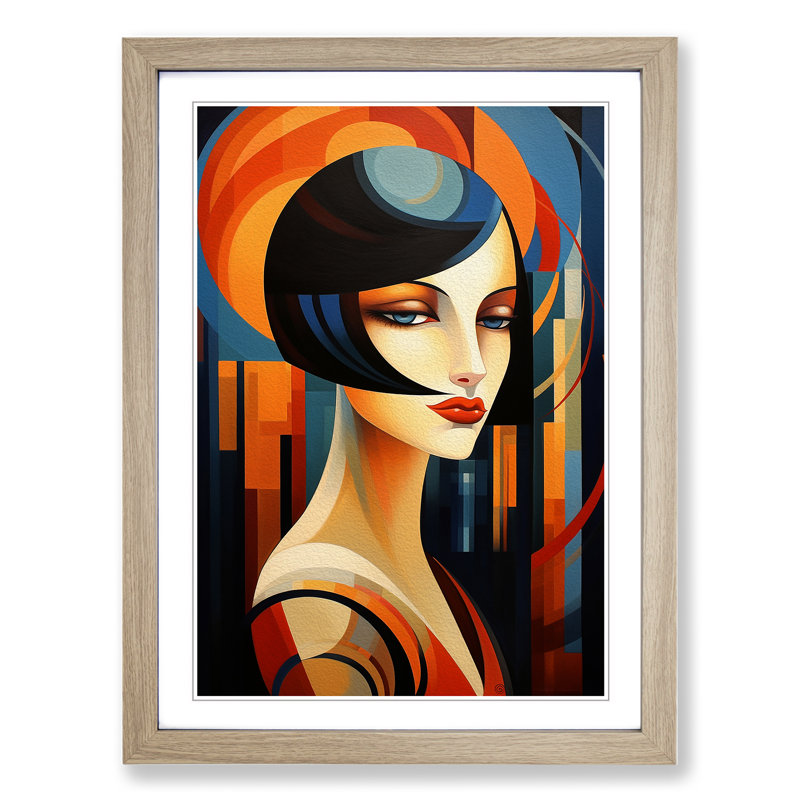 Single Picture Frame Print on Wood, Oak Framed, 46cm H x 34cm W