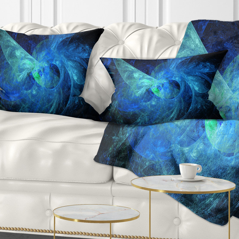 Bleu sur fond fractal foncé - imprimé abstrait