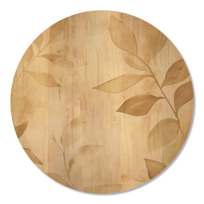 «Downham I», impression d'art mural rond en bois crème