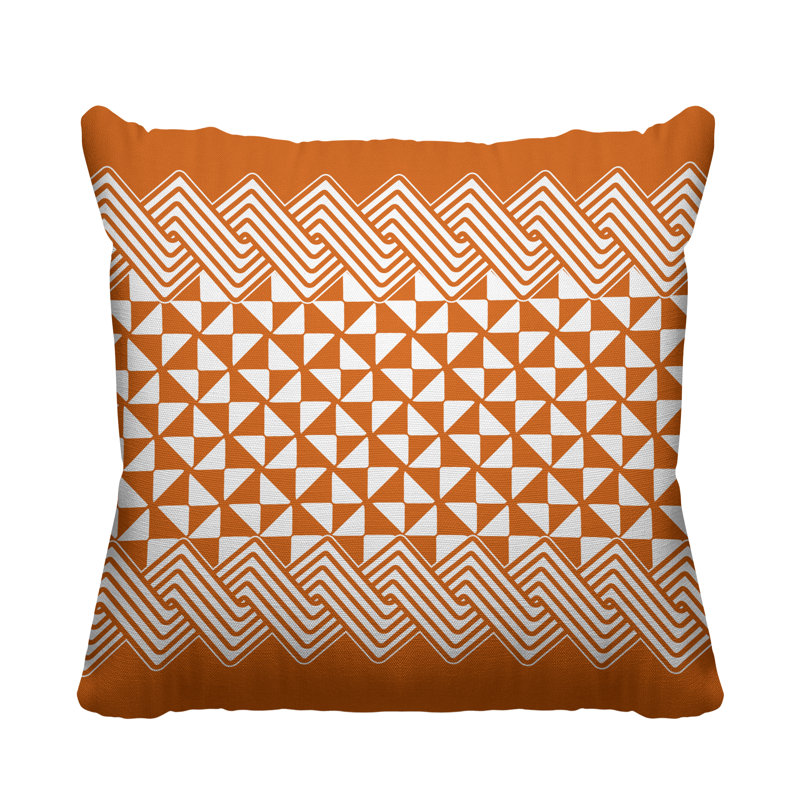 Housse de coussin d'intérieur à motif géométrique abstrait orange Mimi, 20 po x 20 po