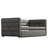 Gray Twin Daybed With Trundle, Upholstered Padded Back, Strong Frame For Bedroom In Solid Back