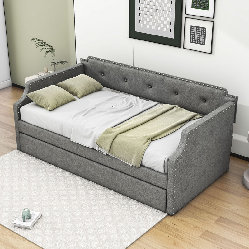 Lit de jour simple avec couchette Brisais, gris
