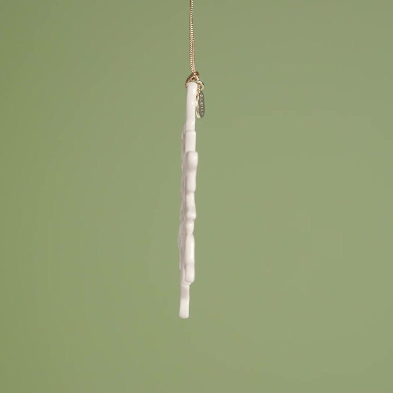 2024 Porcelain Snowflake Ornament with Gold Cord