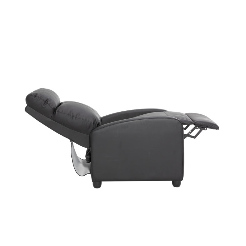 Fauteuil inclinable manuel en cuir 20 po, Noir