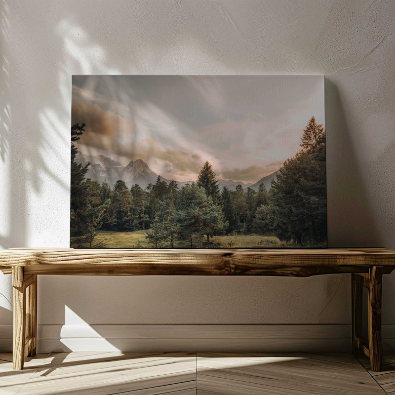 Twilight Alpine View Rolled Canvas Print, 12" H x 18" W x 1.25" D, Wrapped Canvas