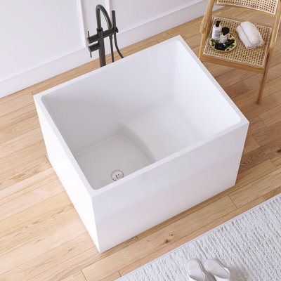 Baignoire de trempage autoportante en acrylique avec siège 35 po Tidal