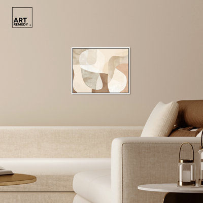Perfect Tan Shapes Modern Earth Tone Abstracts Wall Art by Art Remedy