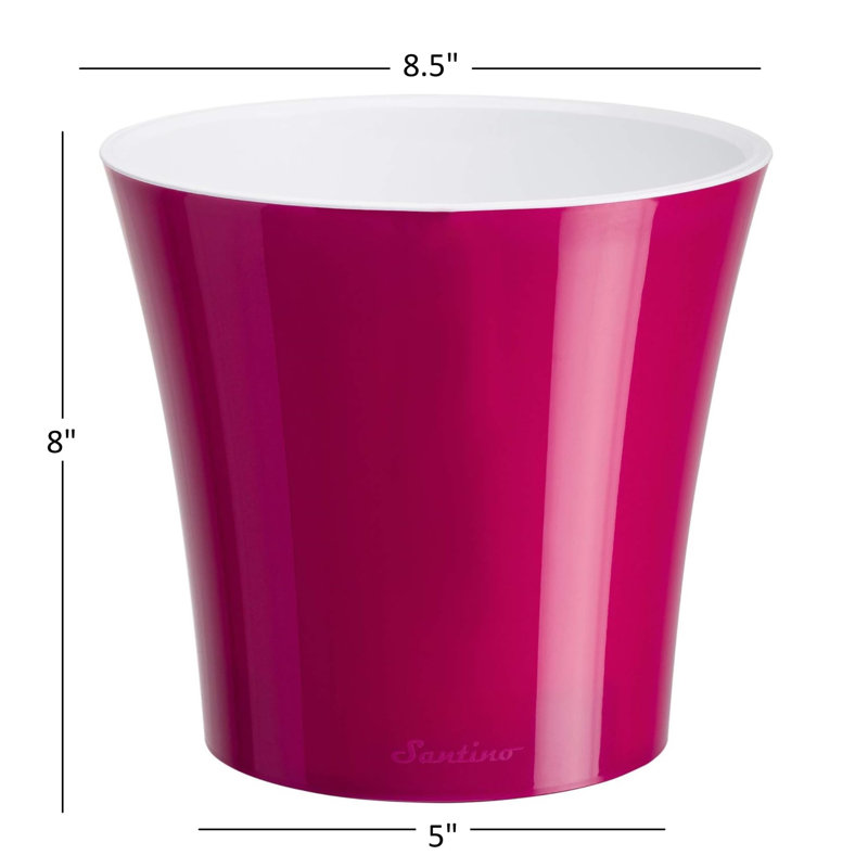Nupur Pot Planter, 8" H x 8.5" W x 8.5" D, Pink/White