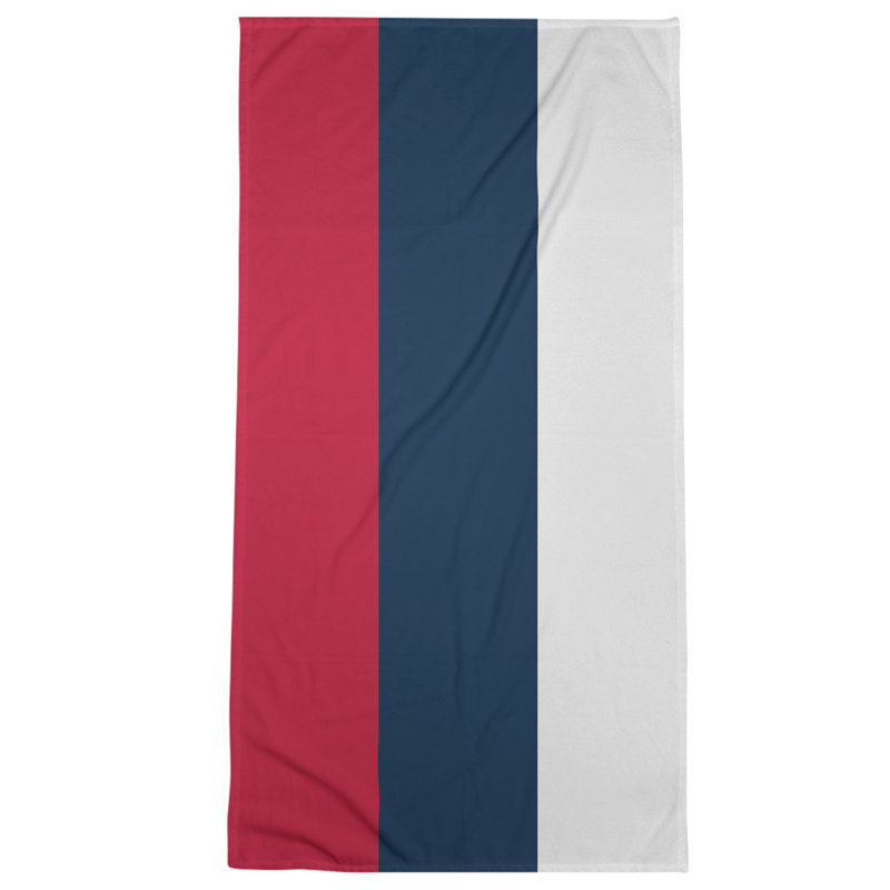 Beach Towel, Raspberry/Navy Blue/White