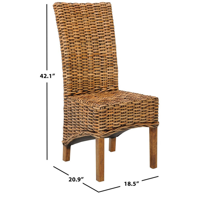 Rattan Side Chair in Light Walnut