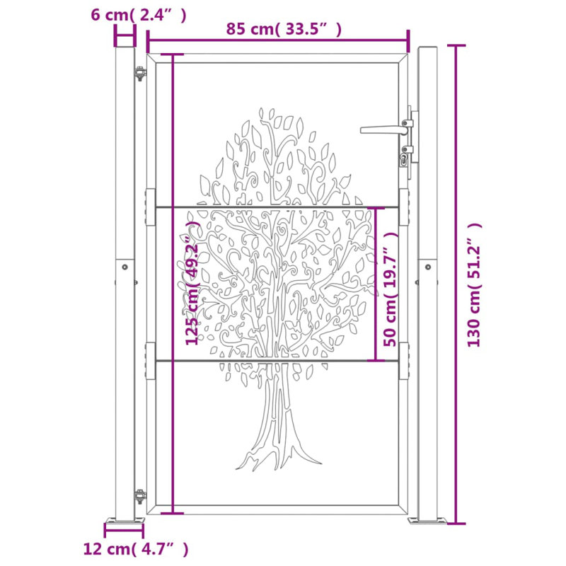 Danina 105 cm W Gate Fencing, 130x105cm