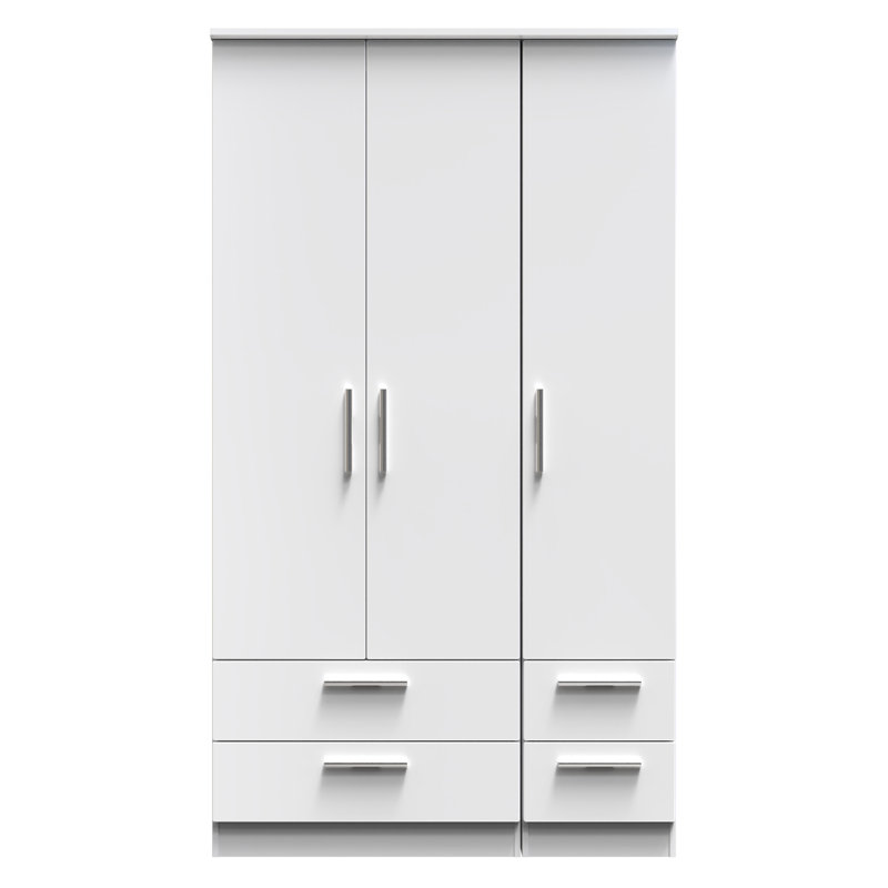 Borgeson Manufactured Wood Wardrobe, Gloss/White