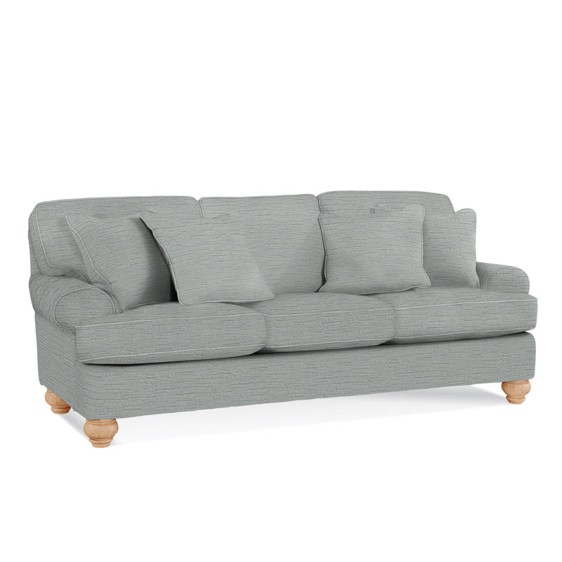 Canapé-lit Artisan Landing, Bois de santal, Matelas Air Dream, Rayures bleues / beiges 0209-61
