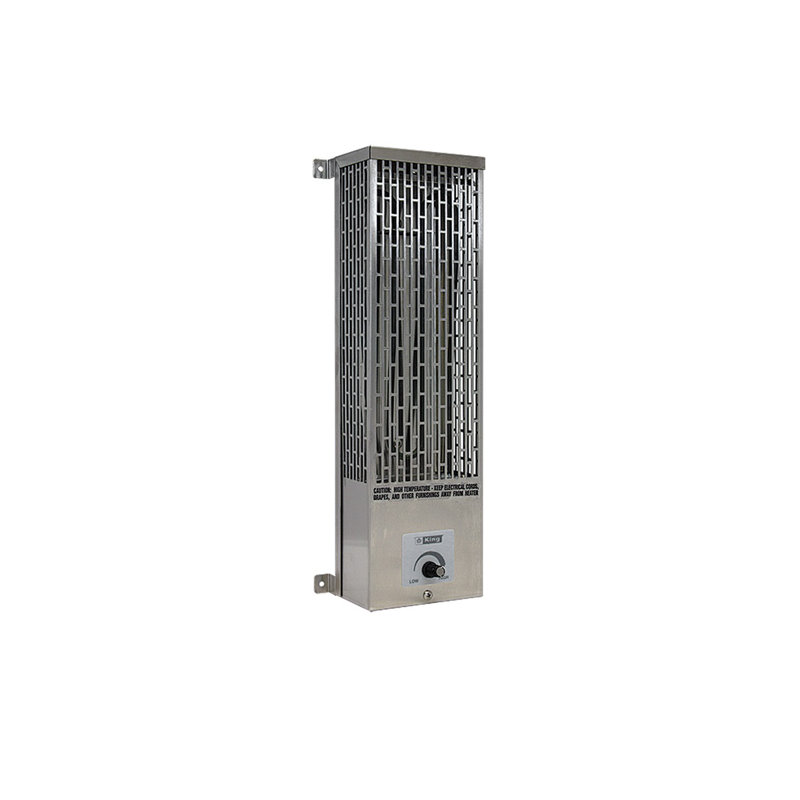 King Electric Electric Wall Mounted Space Heater with Adjustable Thermostat, 1000W/240V, Stainless Steel