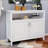 Sideboard Buffet Server, White Kitchen Storage Cabinet with Adjustable Shelves | E1 MDF | UV-Painted