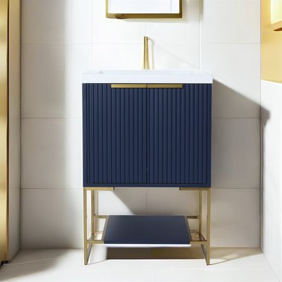 Ensemble de meuble-lavabo simple 23,6 po avec plateau en résine Tynisa