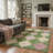 Maven Geometric Machine Washable Pink / Green / Beige Indoor Area Rug with Non-Slip Backing-910072505
