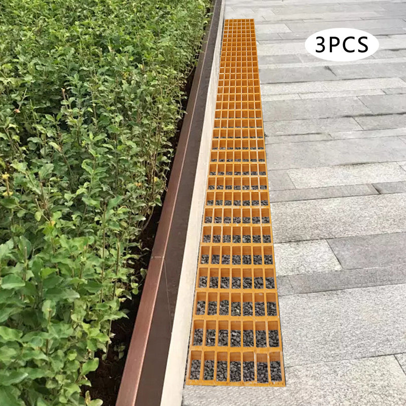 3 pièces de couvercles de caillebotis en PRF, H 1,49 po x L 48,03 po x l 10,62 po