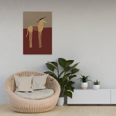 «Desert Horse with Sombrero», art moderne abstrait, paysage rustique, cheval