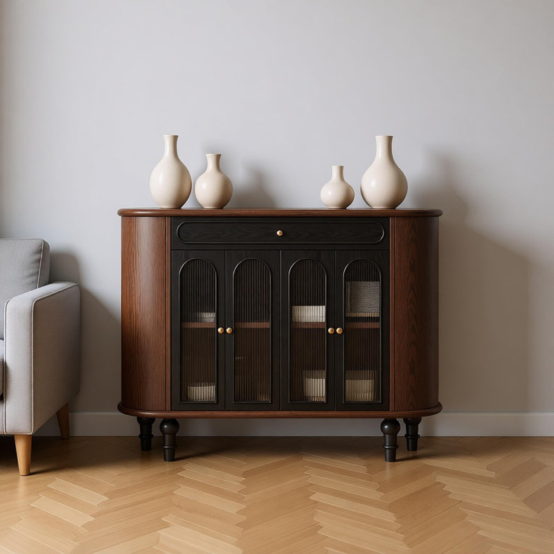 French-style retro minimalist sideboard, 36.22" H x 47.24" W x 15.74" D