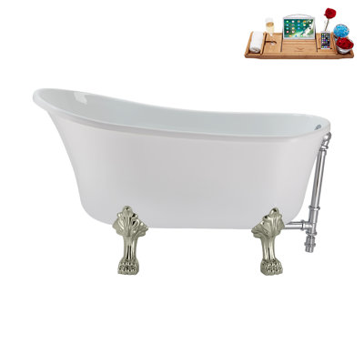 51.2'' x 25.6'' Freestanding Soaking Acrylic Bathtub