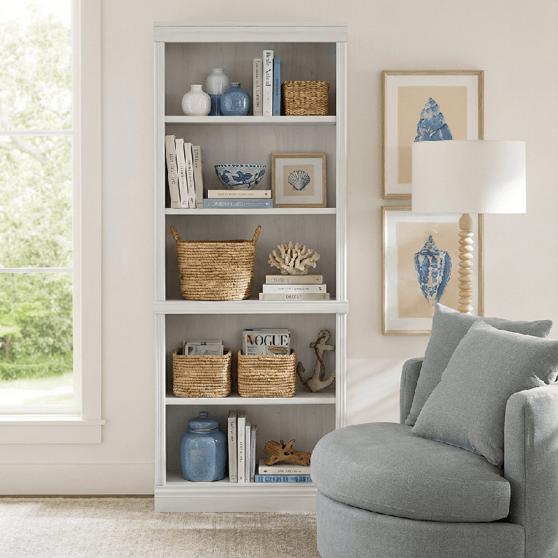 Bibliothèque standard H 71,26 po Anotidaishe, Blanc châtaigne