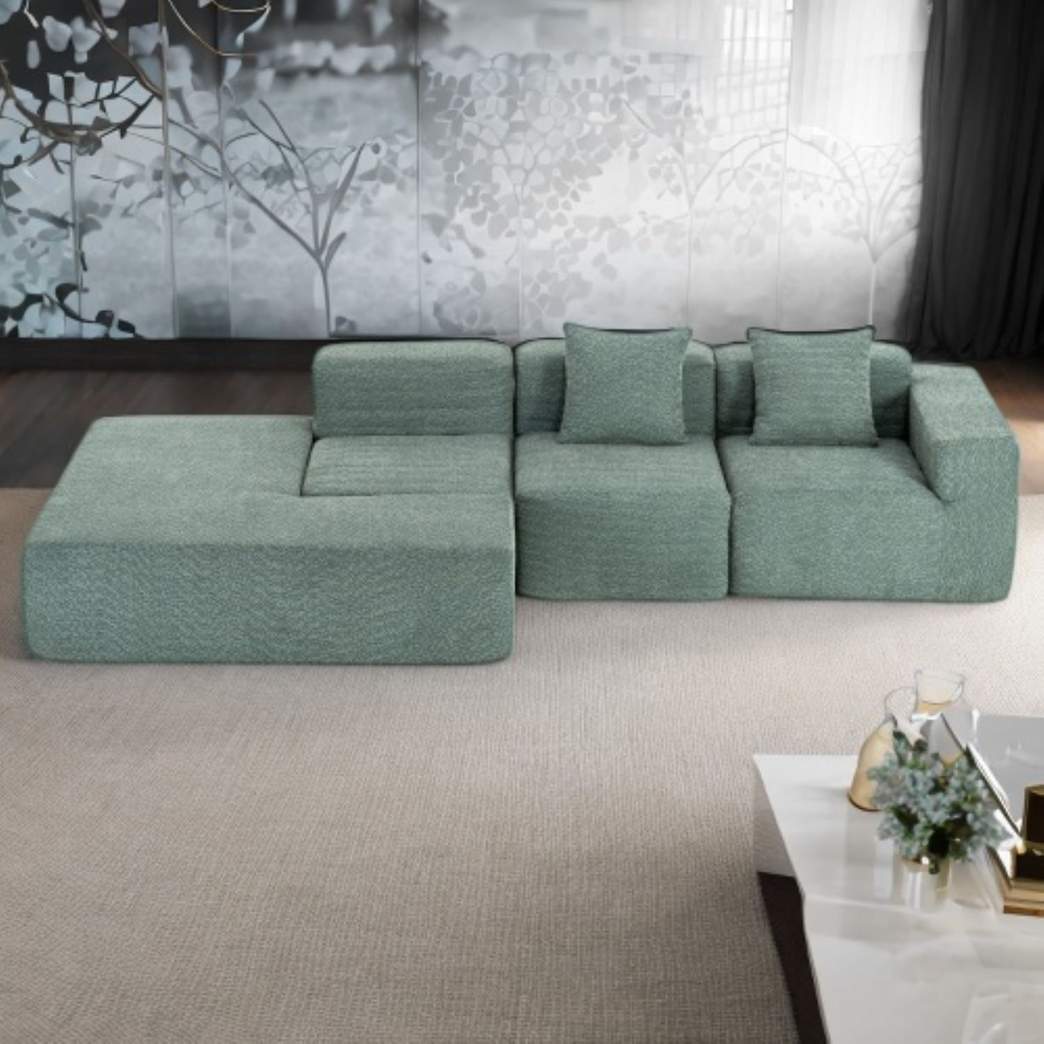 Orren Ellis Modular Sectional Sofa With 4 Free Combination Modules,High