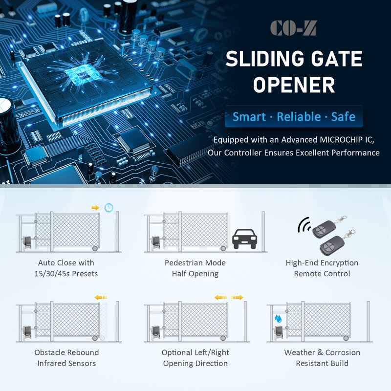 4400lb 20ft Automatic Gate Opener with Remote Controls