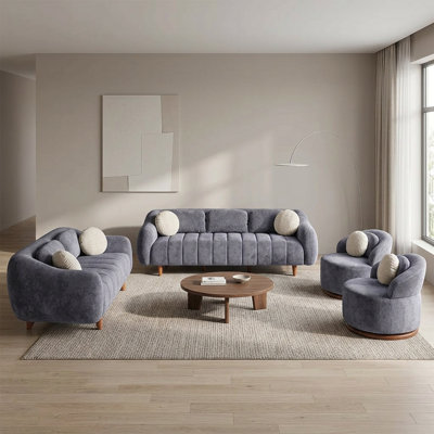 Verona Luxe Chenille 4-Piece Living Room Set