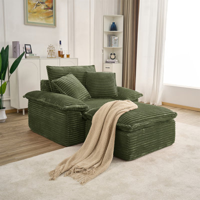 Ensemble de canapé-lit surdimensionné de 47 po et demi avec siège profond et repose-pieds mobile à 2 couches, canapé-lit Cloud avec méridienne, canapé-lit modulaire 1 place