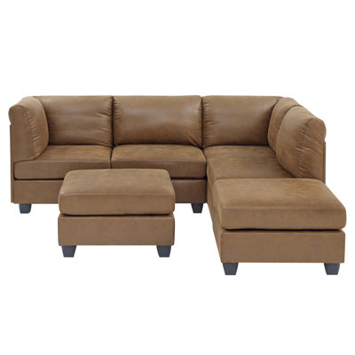 Faux Leather Modular Sectional by Latitude Run