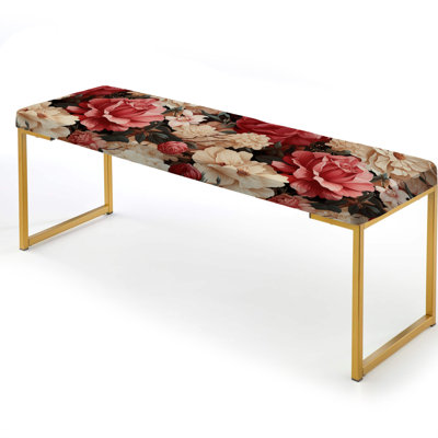 Upholstered Gold Bench