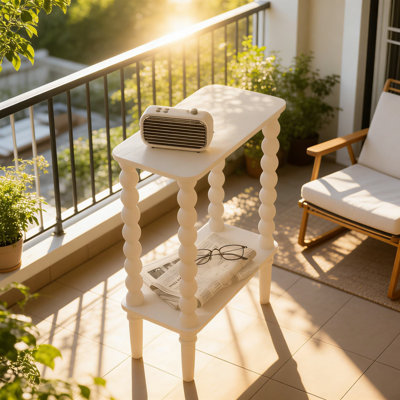 Table d'appoint étroite avec tablette de rangement, table de bout à 2 niveaux pour les petits espaces, design minimaliste pour le salon, la chambre à coucher ou le bureau