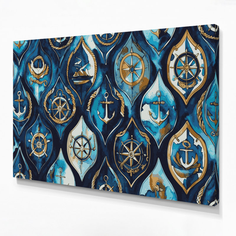 Art nautique sur toile gris, H 20 po x l 30 po