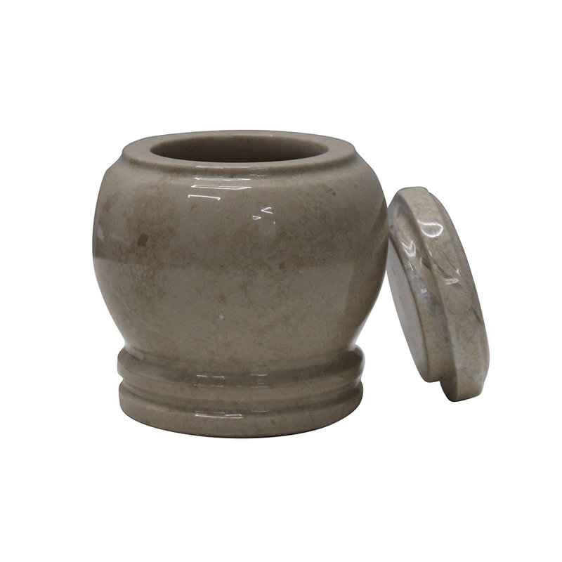 Urne décorative en marbre avec couvercle, 3 x 2,5 pouces, blé doré, 0,96 lb