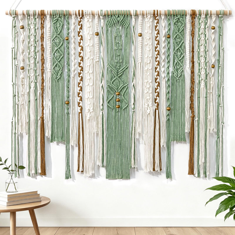 Grande tapisserie murale Macrame