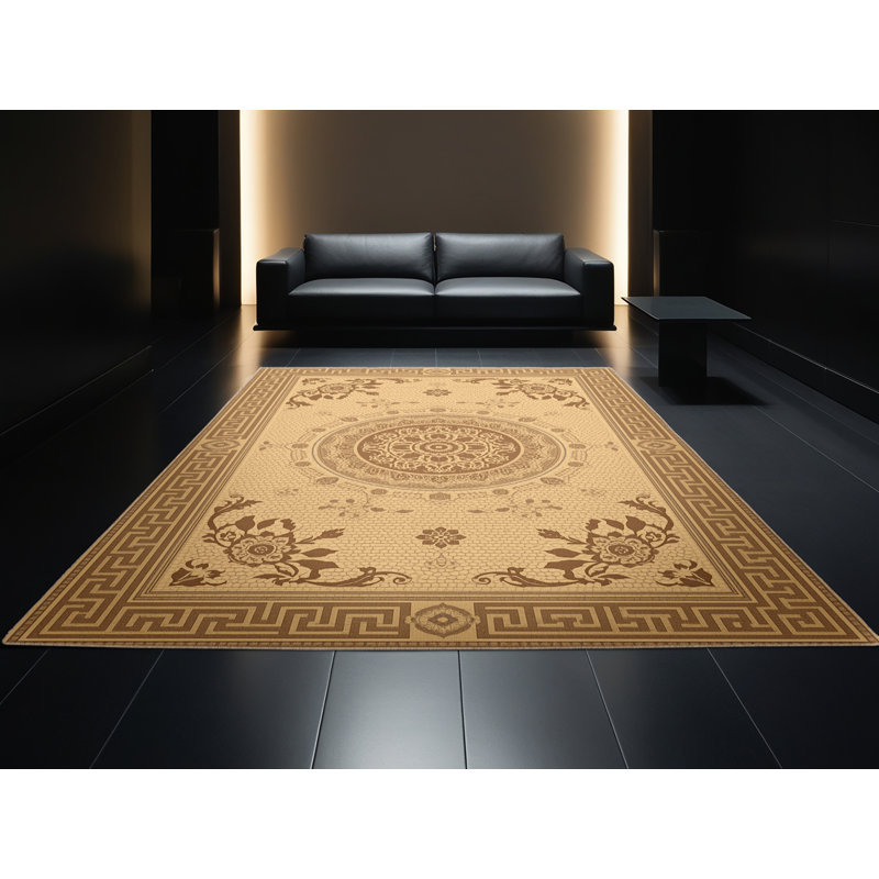 Tapis oriental doux brun moelleux - histoire et civilisation, 5 x 8