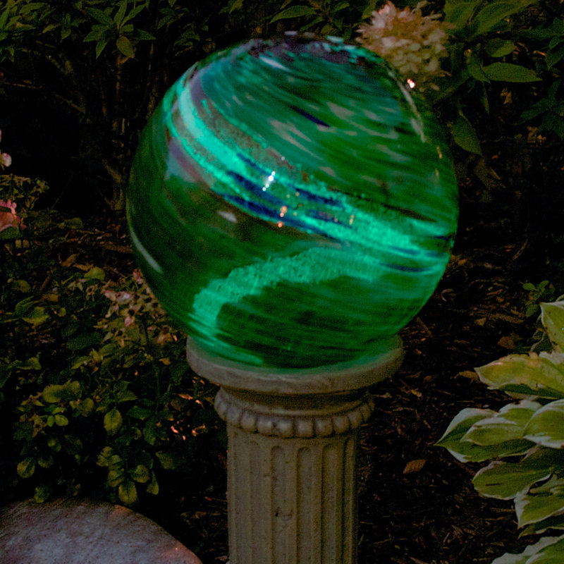 Emington Weather Resistant Glass Abstract Gazing Ball