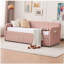 Structure de lit de jour simple rembourrée avec lit gigogne, canapé-lit simple pour chambre à coucher, support à lattes de bois, rose-333323496