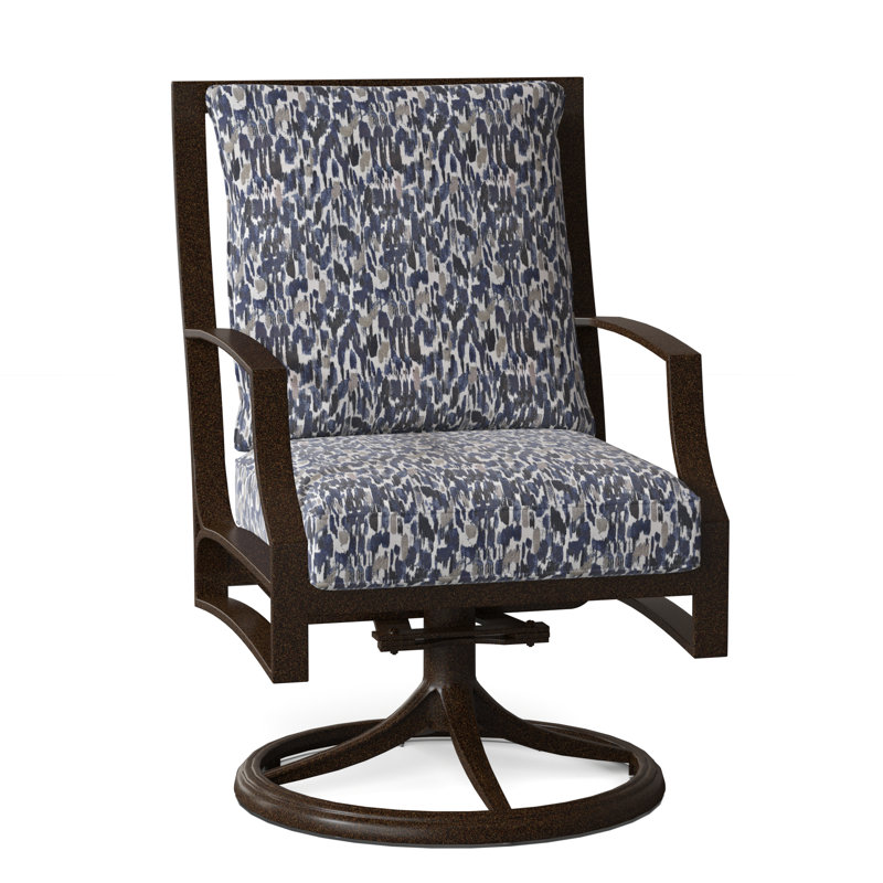 Seal Cove Outdoor Dining Armchair, Denver Scarlett Sunbrella®, Chestnut Brown