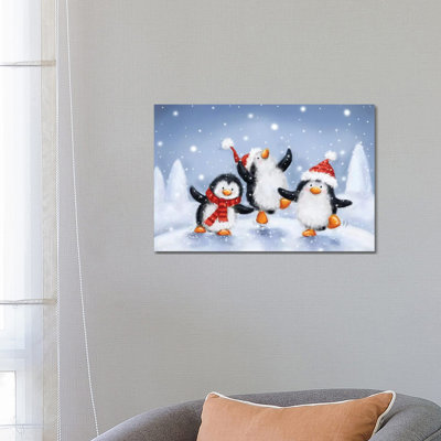 Three Penguins II 1 Piece Wrapped Canvas Wall Art