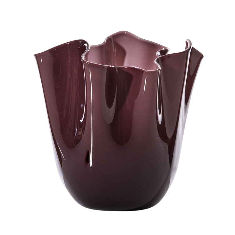 Venini Fazzoletto Vase, Gray, 5.31" H x 5.31" W x 5.31" D