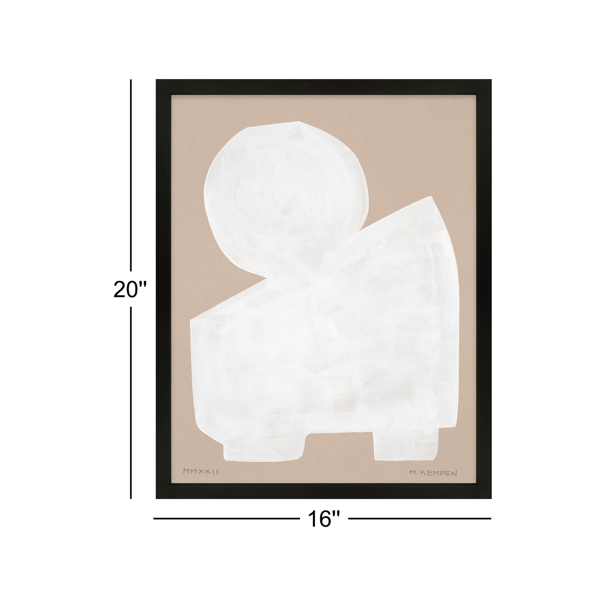 Modules In White 2 by Michael Kempen, Black Framed, 16" W x 20" H