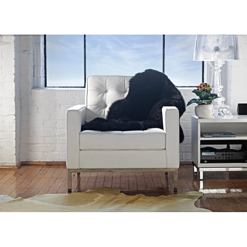 Tapis noir en peau de mouton 2 pi x 3 pi Novo