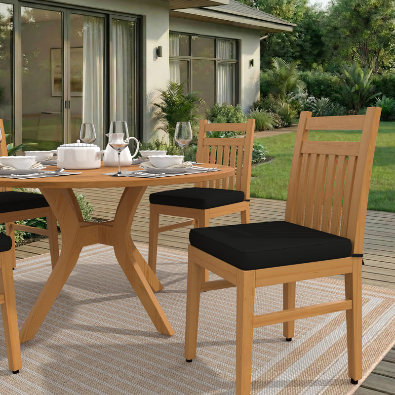 Wayfair Custom Outdoor Dining Chair Cushion With Sunbrella Fabric, Canvas Black Sunbrella® Canvas, 16" W x 16" D