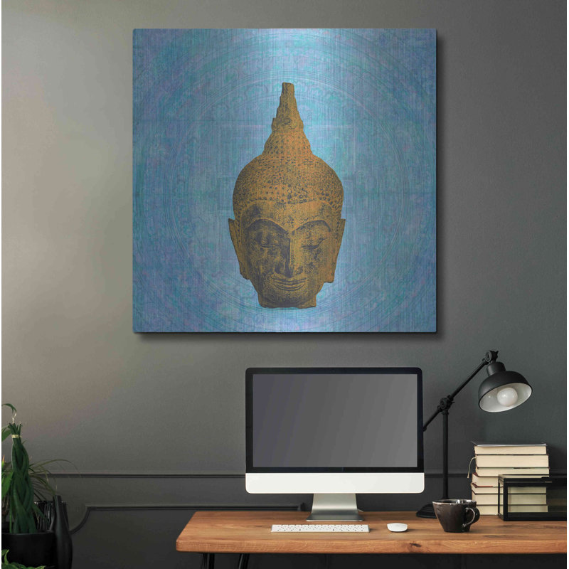 «Buddha On Blue» par Elena Ray, H 36 po x l 36 po