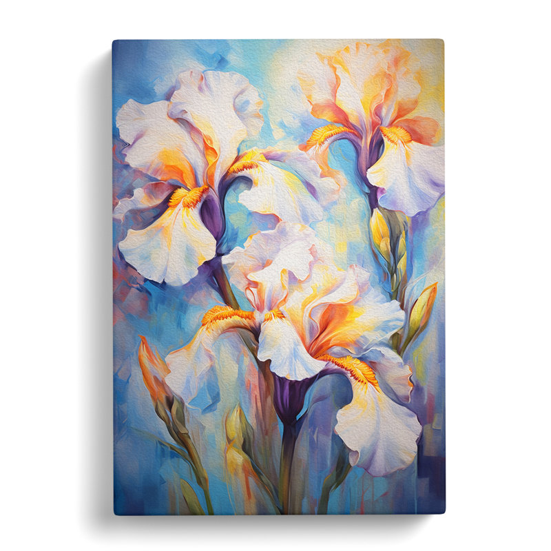 Iris Flower Impressionism No.4 - Wrapped Canvas, 50cm H x 35cm W x 3cm D