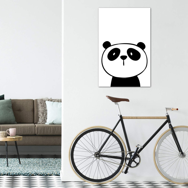 Panda - impression d'art graphique, Toile tendue, Pas de tapis, H 48 po x l 32 po x P 1,5 po